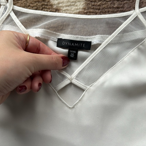 V Neck Cami With Mesh Detail - Picture 3 of 10